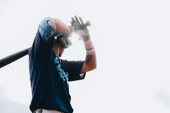 Baseball player batting