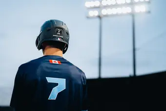 Baseball player wearing number 7