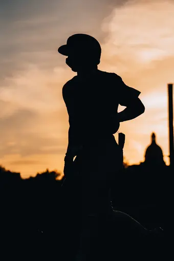 Baseball player pictured in the shade