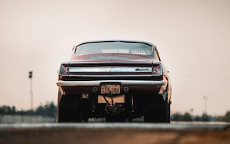 Rear shot of a classic muscle car