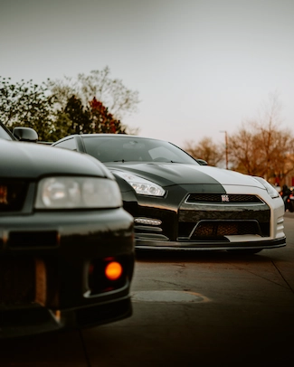 Two Nissan GTRs pictured